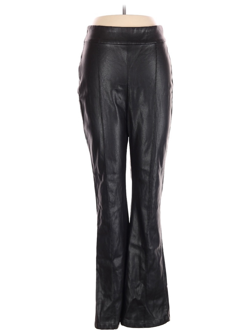 Oh Polly Leather-Like Flare Pant